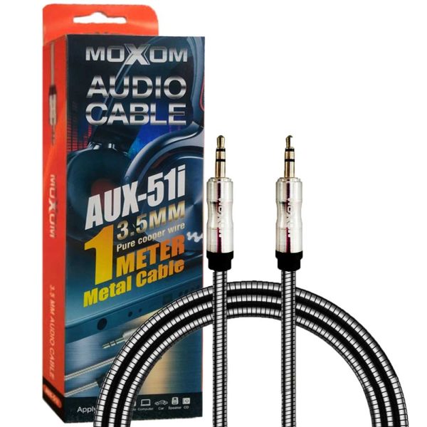 کابل صدا MOXOM AUX-51i 1M فلزی
