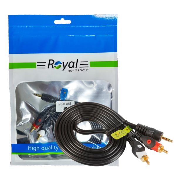کابل صدا یک به دو رویال ROYAL 1.5M مشمایی