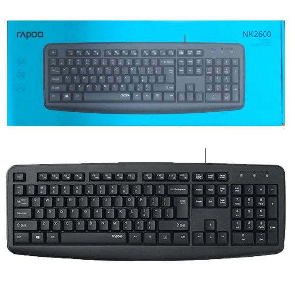 کیبورد سیم دار رپو NK2600 مشکی RAPOO