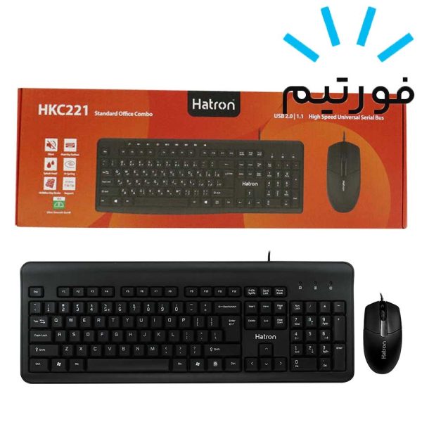کیبورد ماوس سیم دار Hatron HKC221N